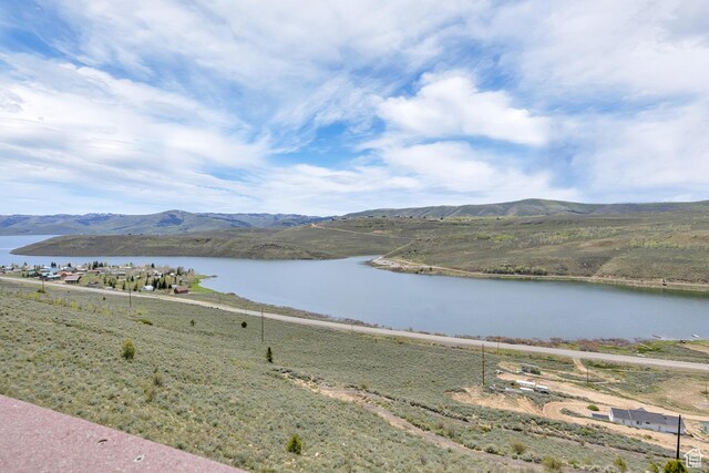 water view with a mountainous background