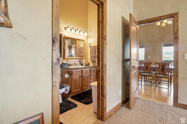 bathroom with toilet and vanity
