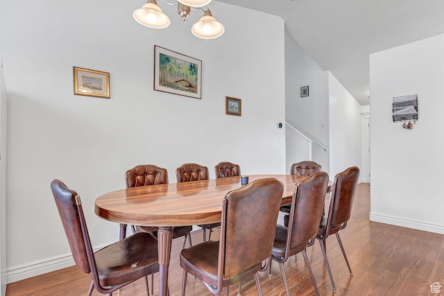 2012 S 575 W, Lehi, UT 84043 - dining space featuring wood finished floors, stairway, and baseboards