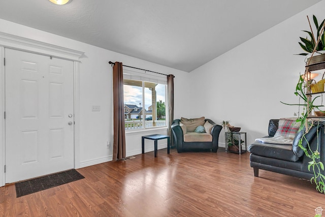 2012 S 575 W, Lehi, UT 84043 - entrance foyer with wood finished floors, baseboards, and vaulted ceiling