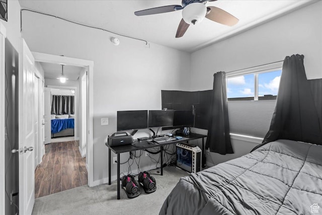 971 W Farnham Dr, North Salt Lake, UT 84054 - carpeted bedroom featuring an office area and a ceiling fan
