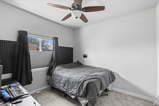 971 W Farnham Dr, North Salt Lake, UT 84054 - bedroom with light carpet, baseboards, and ceiling fan