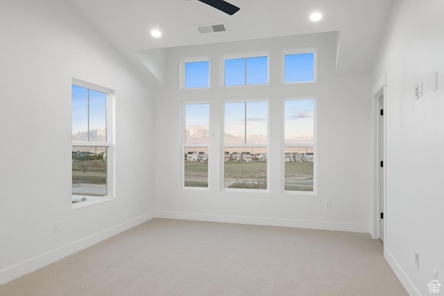 11419 S Watercourse Rd Unit 188, South Jordan, UT 84009 - empty room featuring light carpet, baseboards, recessed lighting, and ceiling fan
