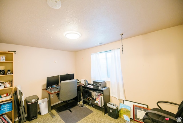 view of carpeted office space