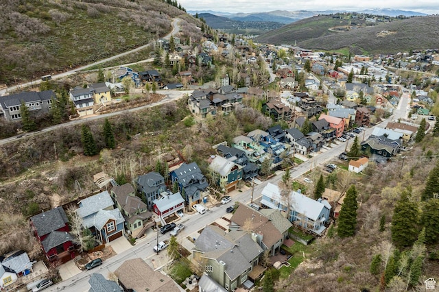 121 Daly Ave, Park City, UT 84060 - aerial overview of property's location featuring nearby suburban area and a mountain backdrop