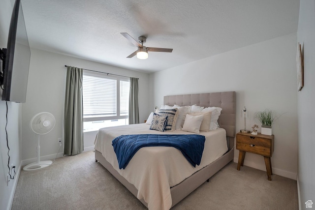 983 W 540 S, American Fork, UT 84003 - bedroom with light colored carpet, baseboards, a ceiling fan, and a textured ceiling