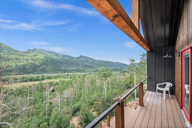 balcony with a mountain view