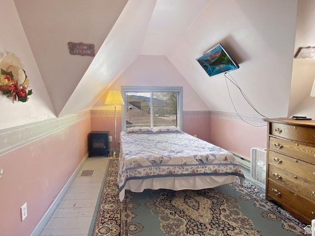 244 S Main St W, Ephraim, UT 84627 - bedroom featuring vaulted ceiling and wood finished floors