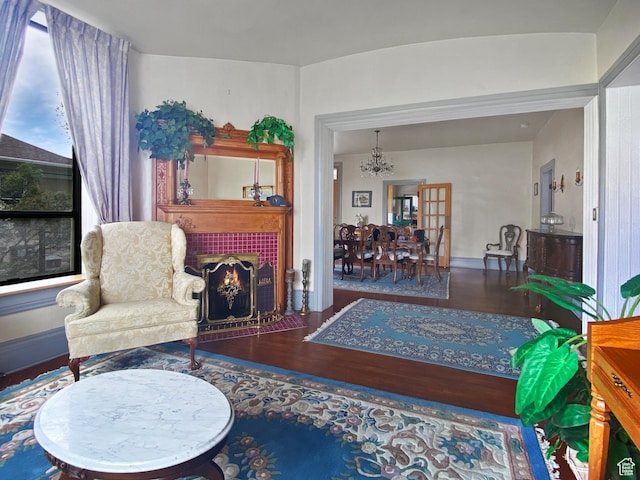 244 S Main St W, Ephraim, UT 84627 - living area featuring a chandelier and wood finished floors