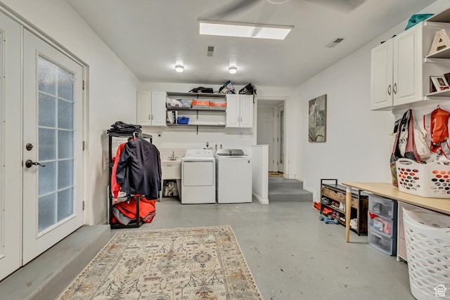 1343 S 200 E, Farmington, UT 84025 - clothes washing area featuring cabinet space and washing machine and dryer
