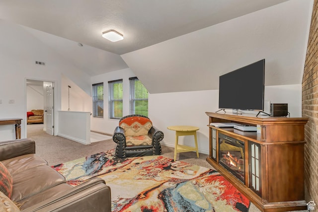 1343 S 200 E, Farmington, UT 84025 - carpeted living room featuring vaulted ceiling and baseboards