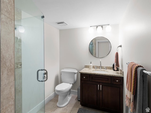 141 E Second Ave N Unit 502, Salt Lake City, UT 84103 - full bathroom with a shower with door, tile patterned floors, toilet, vanity, and baseboards