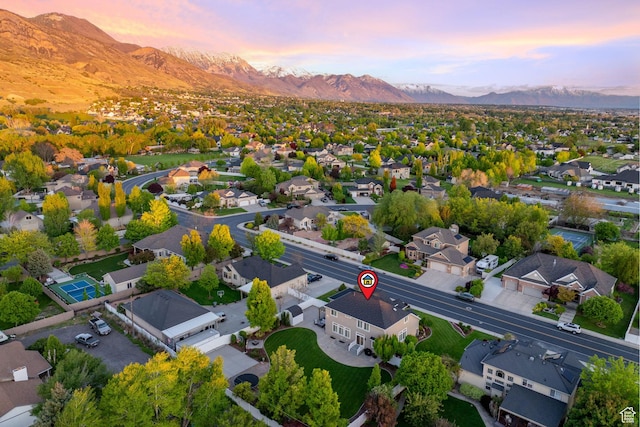 512 Glendon Way, Pleasant Grove, UT 84062 - aerial view at dusk of a mountain view and a residential view