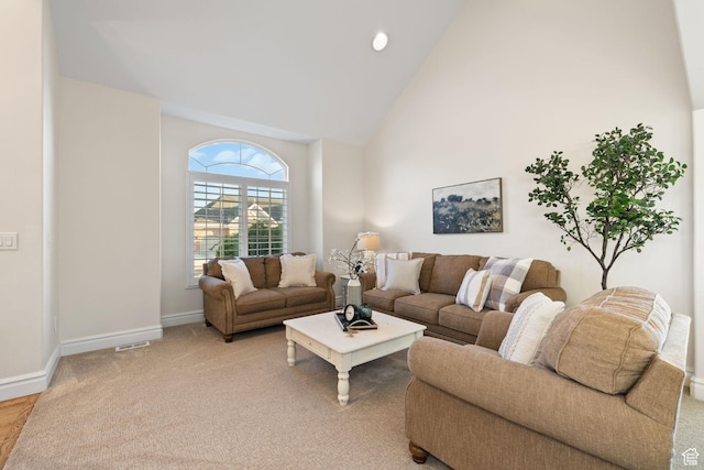 512 Glendon Way, Pleasant Grove, UT 84062 - living room with high vaulted ceiling and baseboards