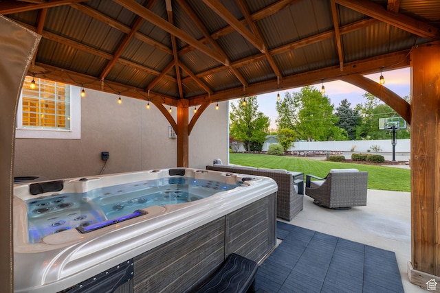 512 Glendon Way, Pleasant Grove, UT 84062 - view of patio / terrace featuring a gazebo and a hot tub