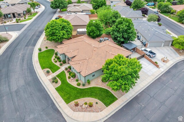 aerial view of residential area