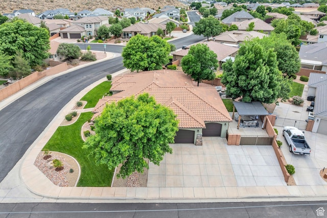 aerial view of residential area