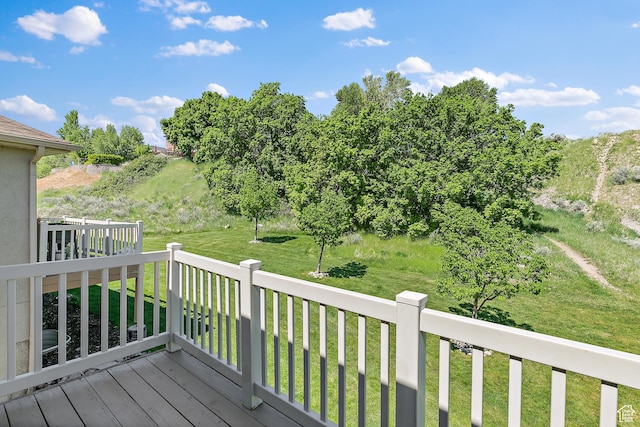 3123 E Canyon Glen Loop S, Spanish Fork, UT 84660 - wooden deck with a lawn