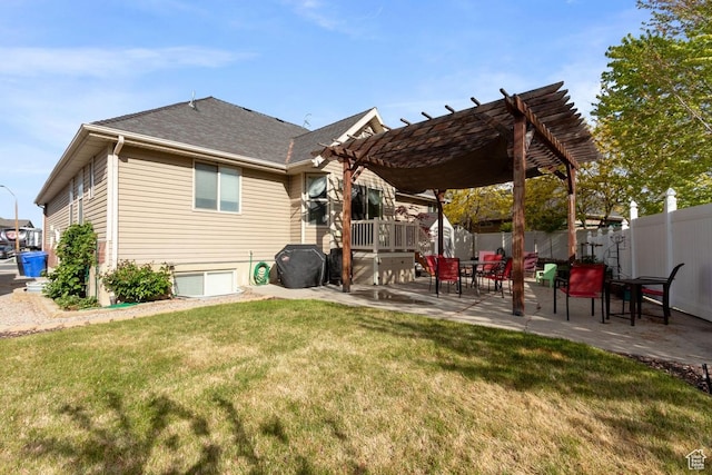 1768 N 200 W, North Ogden, UT 84414 - back of property featuring a pergola, a patio area, and roof with shingles