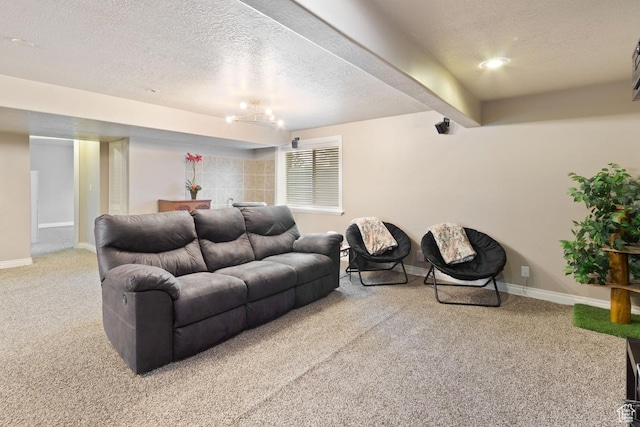 1768 N 200 W, North Ogden, UT 84414 - carpeted living area with a textured ceiling and baseboards