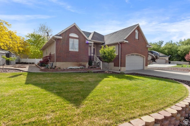 1768 N 200 W, North Ogden, UT 84414 - view of front facade featuring brick siding, an attached garage, and concrete driveway