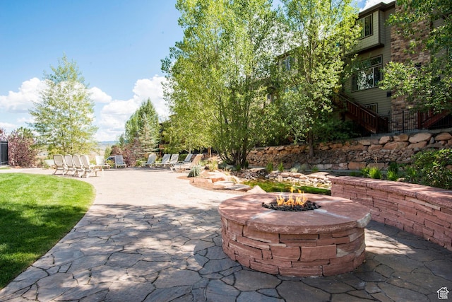 5501 Lillehammer Ln Unit 4306, Park City, UT 84098 - view of patio / terrace with an outdoor fire pit