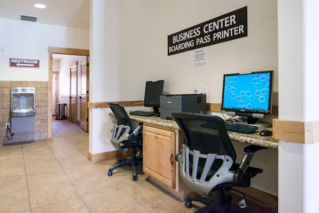 5501 Lillehammer Ln Unit 4306, Park City, UT 84098 - office area with light tile patterned floors, built in study area, and heating unit