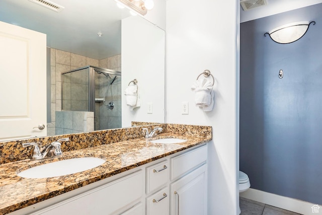 5501 Lillehammer Ln Unit 4306, Park City, UT 84098 - full bath with a stall shower, tile patterned floors, toilet, double vanity, and baseboards