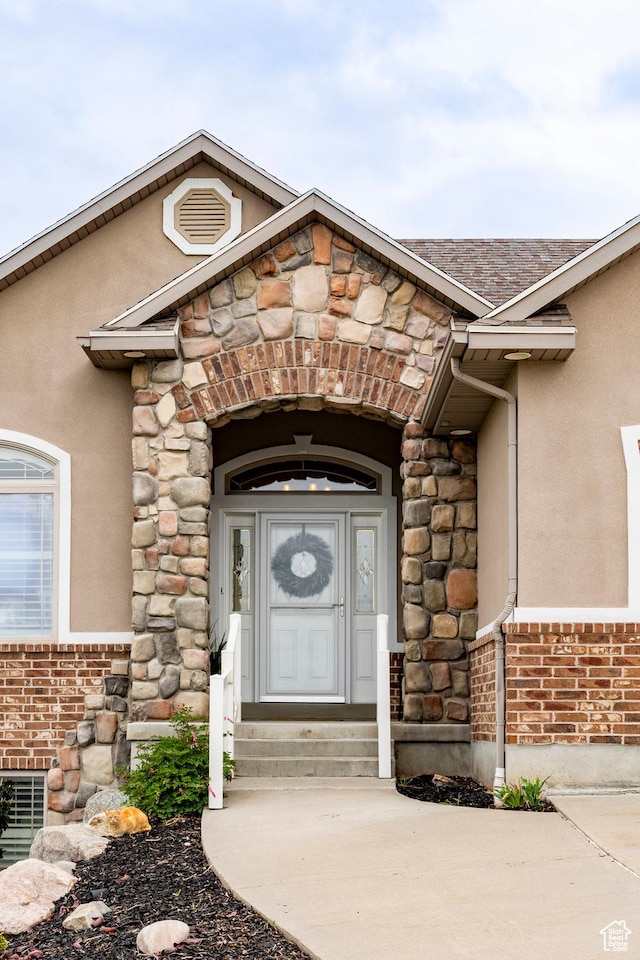 4248 N Sego Lily Rd, Morgan, UT 84050 - entrance to property with stone siding, stucco siding, and brick siding
