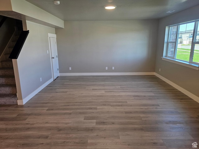 542 N 1400 W Lot 29, Springville, UT 84663 - empty room with stairway, baseboards, wood finished floors, and recessed lighting