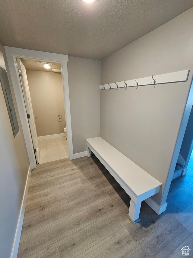 542 N 1400 W Lot 29, Springville, UT 84663 - mudroom featuring a textured ceiling, wood finished floors, baseboards, and electric panel