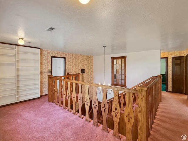 1145 E 1675 N, North Ogden, UT 84404 - stairway featuring carpet, wallpapered walls, and a textured ceiling