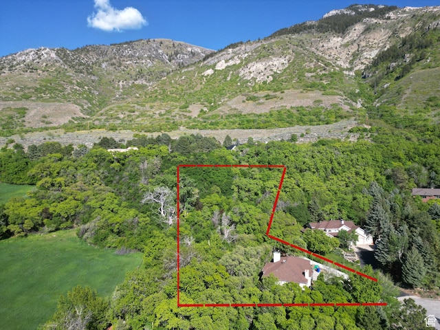 1145 E 1675 N, North Ogden, UT 84404 - view of property location featuring property parcel outlined, a heavily wooded area, and mountains
