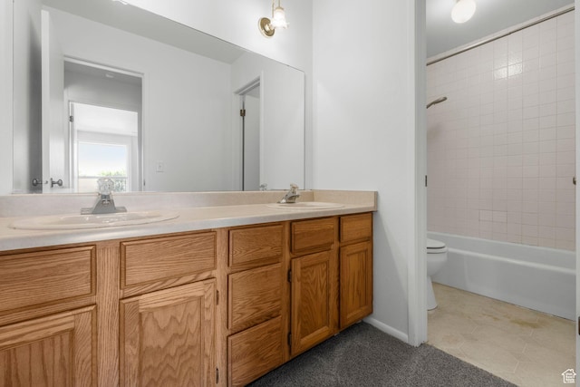 4878 S Highland Cir Unit 6, Salt Lake City, UT 84117 - full bathroom with double vanity, toilet, and tub / shower combination