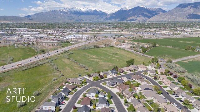 1340 S 740 E, Lehi, UT 84043 - aerial view of property's location with a mountainous background and nearby suburban area