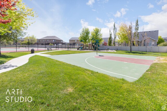 1340 S 740 E, Lehi, UT 84043 - view of sport court with community basketball court, a residential view, and a tennis court