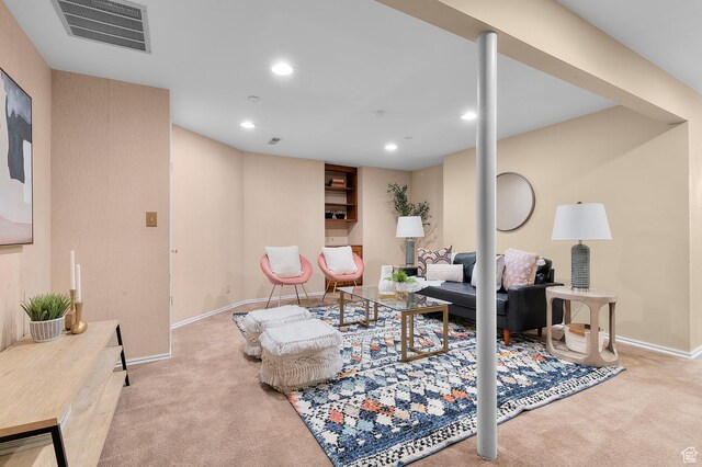 819 N 225 W, Bountiful, UT 84010 - living room with carpet flooring, baseboards, and recessed lighting