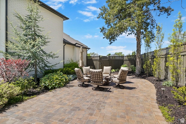 view of patio / terrace with a fenced backyard