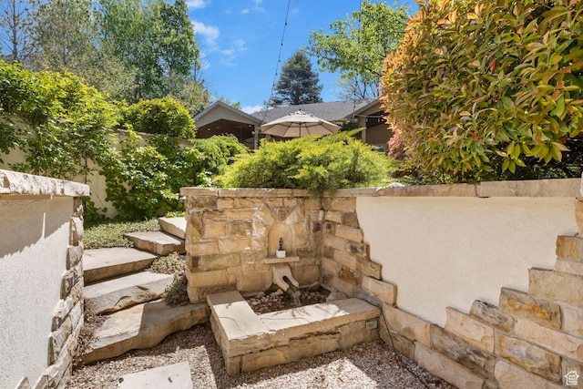 view of yard with fence