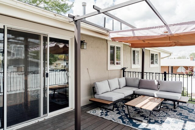 deck with an outdoor hangout area