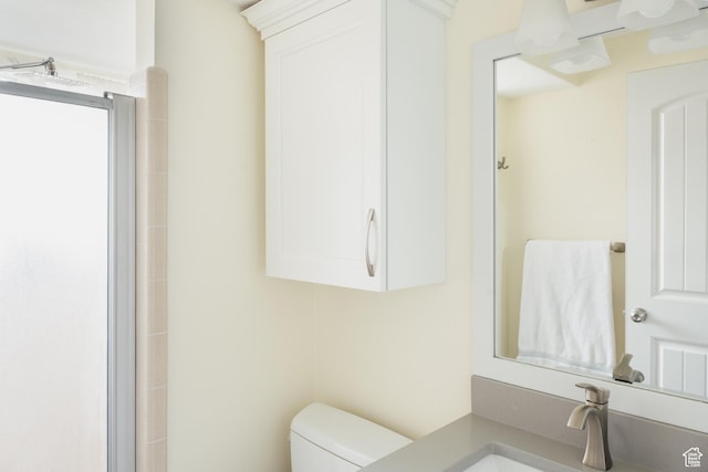 bathroom with toilet and vanity