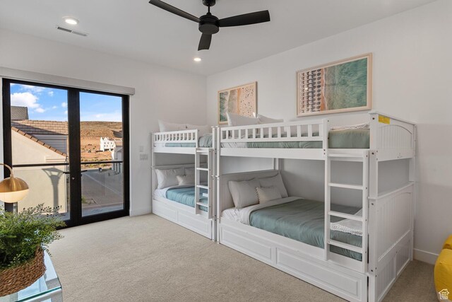 833 W Savoy Ln, St George, UT 84790 - bedroom featuring carpet, access to outside, and recessed lighting