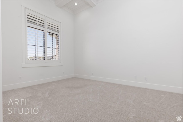 657 E Royal Dr, Washington, UT 84780 - spare room featuring beam ceiling, carpet flooring, and baseboards