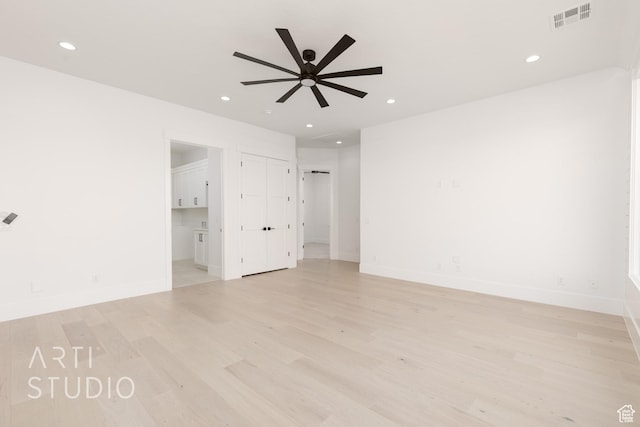 657 E Royal Dr, Washington, UT 84780 - spare room featuring a ceiling fan, light wood finished floors, recessed lighting, and baseboards