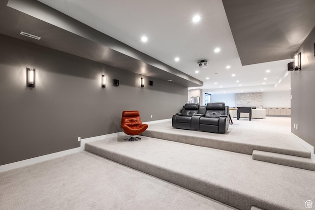 9969 S Altamont Dr E, Sandy, UT 84092 - cinema room with carpet flooring, baseboards, and recessed lighting