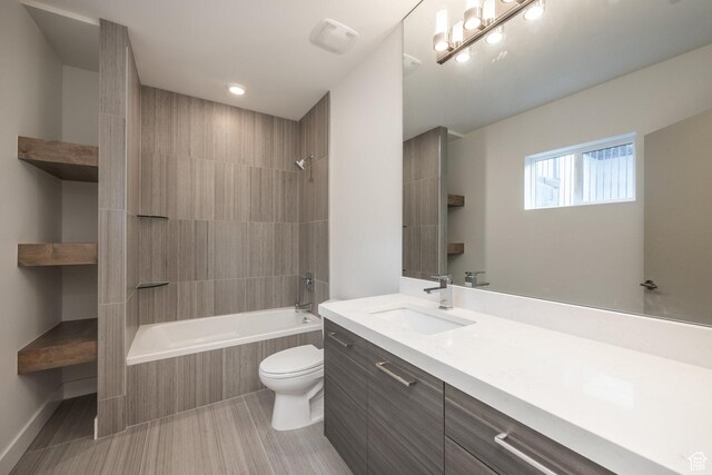 9969 S Altamont Dr E, Sandy, UT 84092 - bathroom with toilet, vanity, and tiled shower / bath