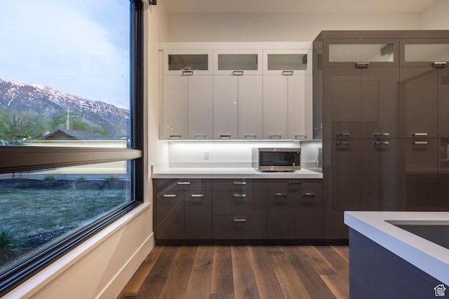 9969 S Altamont Dr E, Sandy, UT 84092 - mudroom featuring dark wood-style floors and a mountain view