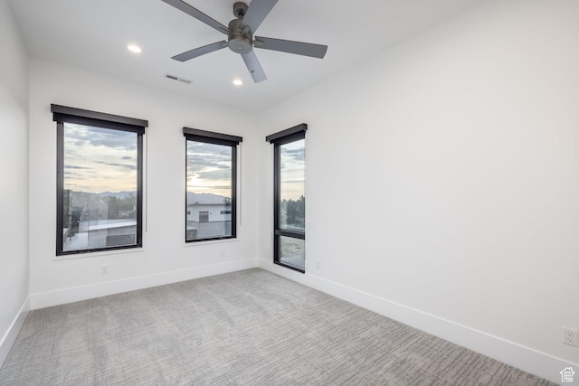 9969 S Altamont Dr E, Sandy, UT 84092 - unfurnished room with light carpet, recessed lighting, baseboards, and a ceiling fan