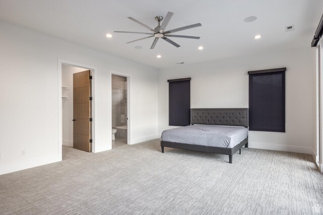 9969 S Altamont Dr E, Sandy, UT 84092 - carpeted bedroom featuring recessed lighting, baseboards, ceiling fan, and a spacious closet