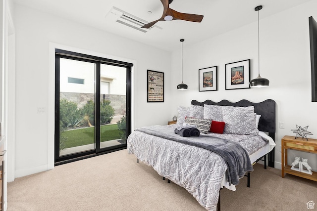 1450 W Torrey Pines Rd, Hurricane, UT 84737 - carpeted bedroom featuring access to exterior and ceiling fan